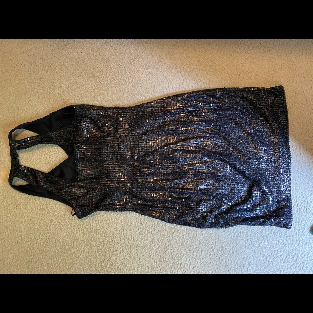 Short sequin dress - black
